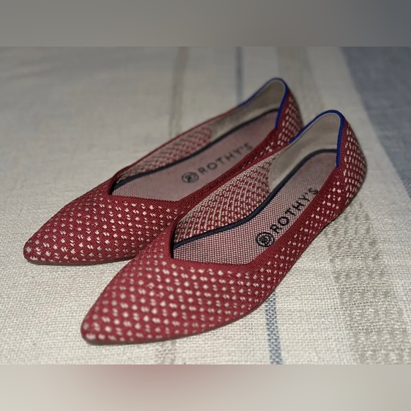 Rothy's Shoes - Rothy's The Point Red Apple Ballet Flats Honeycomb US 10.5 / EU 41 Rare Retired